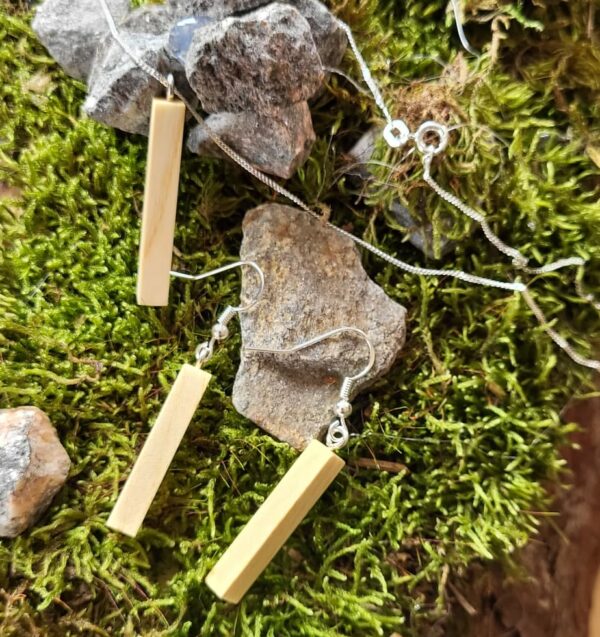 Set | Holzkette und -ohrringe – Bild 2