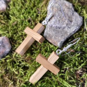 Holzohrringe | Kreuz
